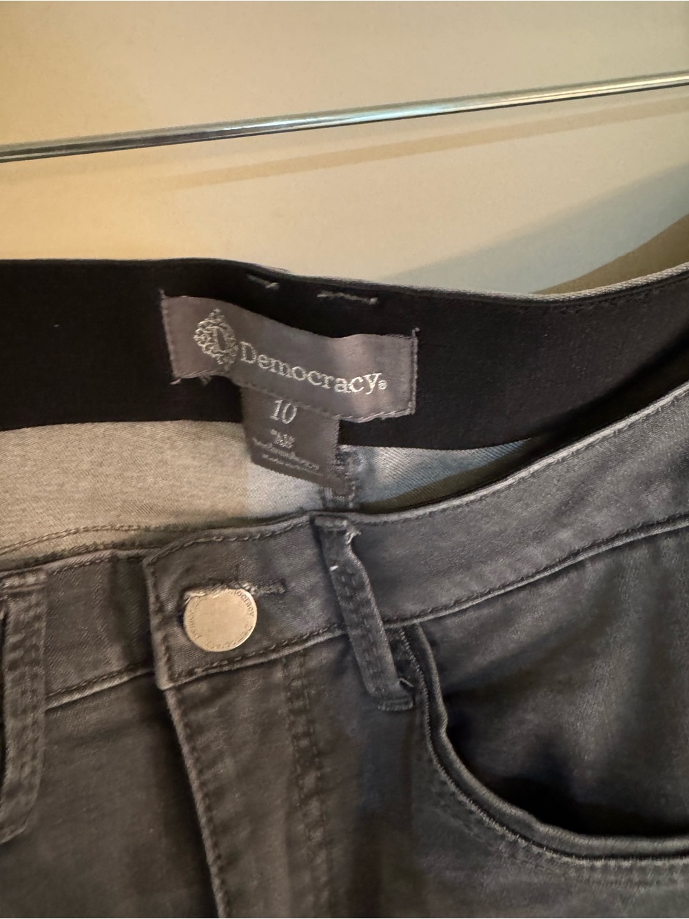 Democracy Washed Charcoal Ankle Skinny Jeans